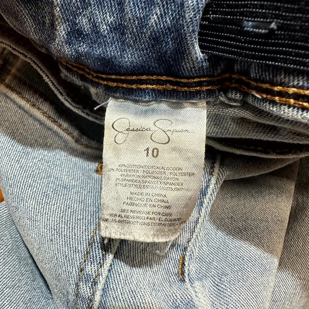 Jessica Simpson Jeans Girls Size 10 Blue Denim Light Wash Mia Wide‎ Leg Classic